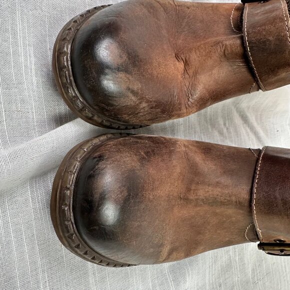 SUNDANCE Womens Bound For Glory Brown & Gold Leather Ankle Boots EU 39 / US 8 - Picture 3 of 8